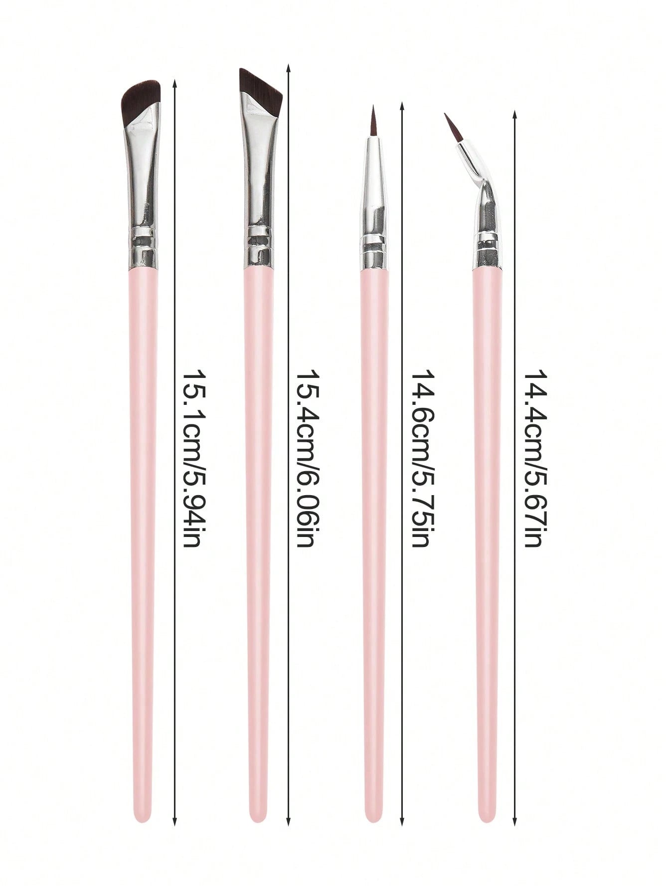 MAANGE 4pcs Professional Eye Makeup Brush Set, Includes Eyeshadow Brush, Eyebrow Brush And Eyeliner Brush, Made Of Soft Fiber Material, Portable And Ideal For Travel Makeup. The Set Includes Various M