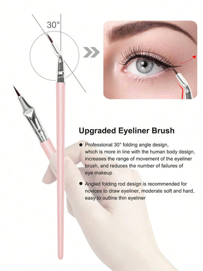 MAANGE 4pcs Professional Eye Makeup Brush Set, Includes Eyeshadow Brush, Eyebrow Brush And Eyeliner Brush, Made Of Soft Fiber Material, Portable And Ideal For Travel Makeup. The Set Includes Various M