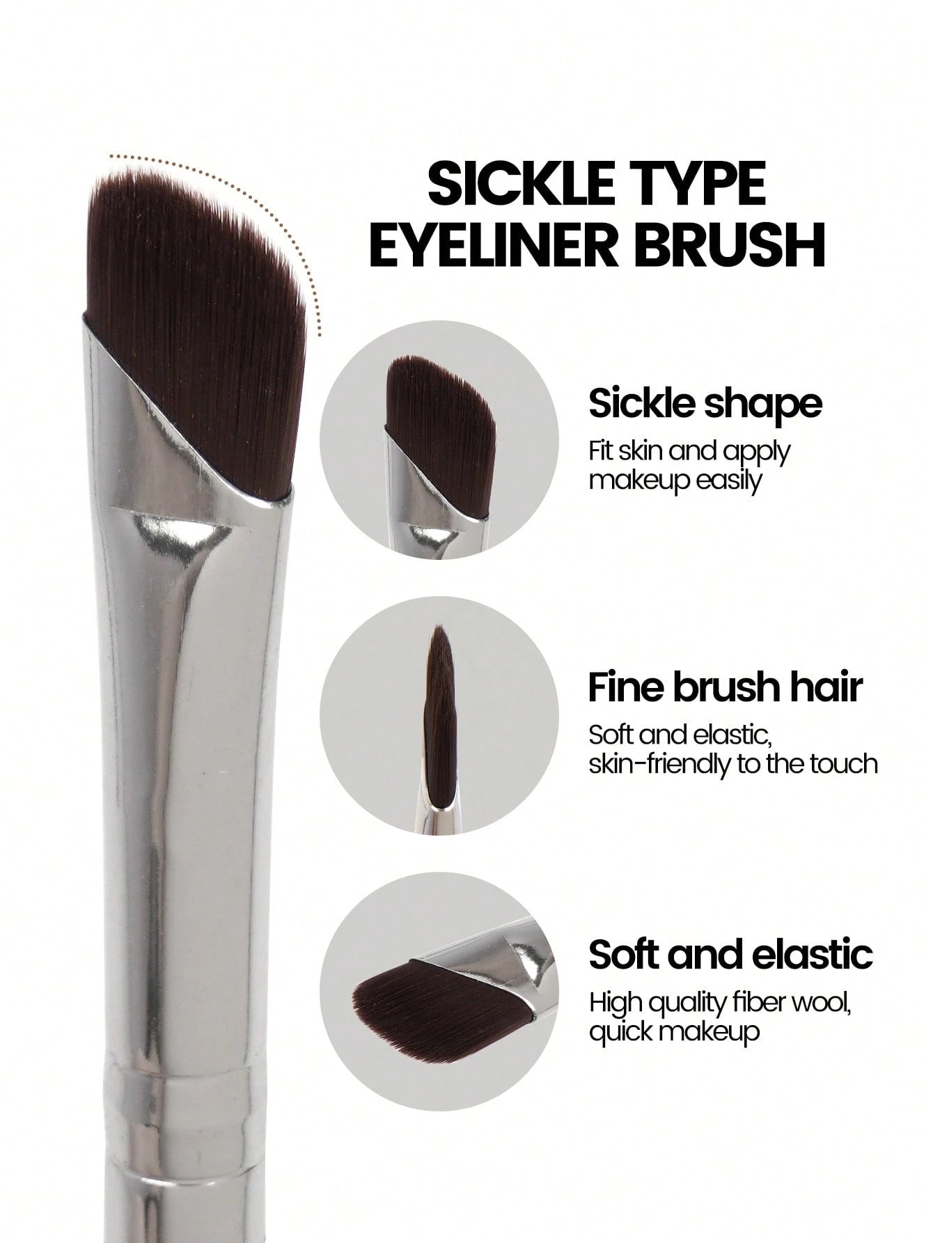 MAANGE 4pcs Professional Eye Makeup Brush Set, Includes Eyeshadow Brush, Eyebrow Brush And Eyeliner Brush, Made Of Soft Fiber Material, Portable And Ideal For Travel Makeup. The Set Includes Various M