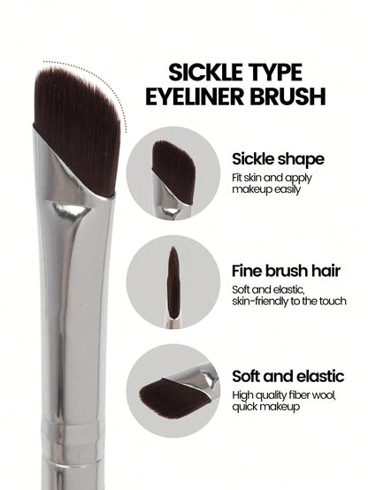 MAANGE 4pcs Professional Eye Makeup Brush Set, Includes Eyeshadow Brush, Eyebrow Brush And Eyeliner Brush, Made Of Soft Fiber Material, Portable And Ideal For Travel Makeup. The Set Includes Various M