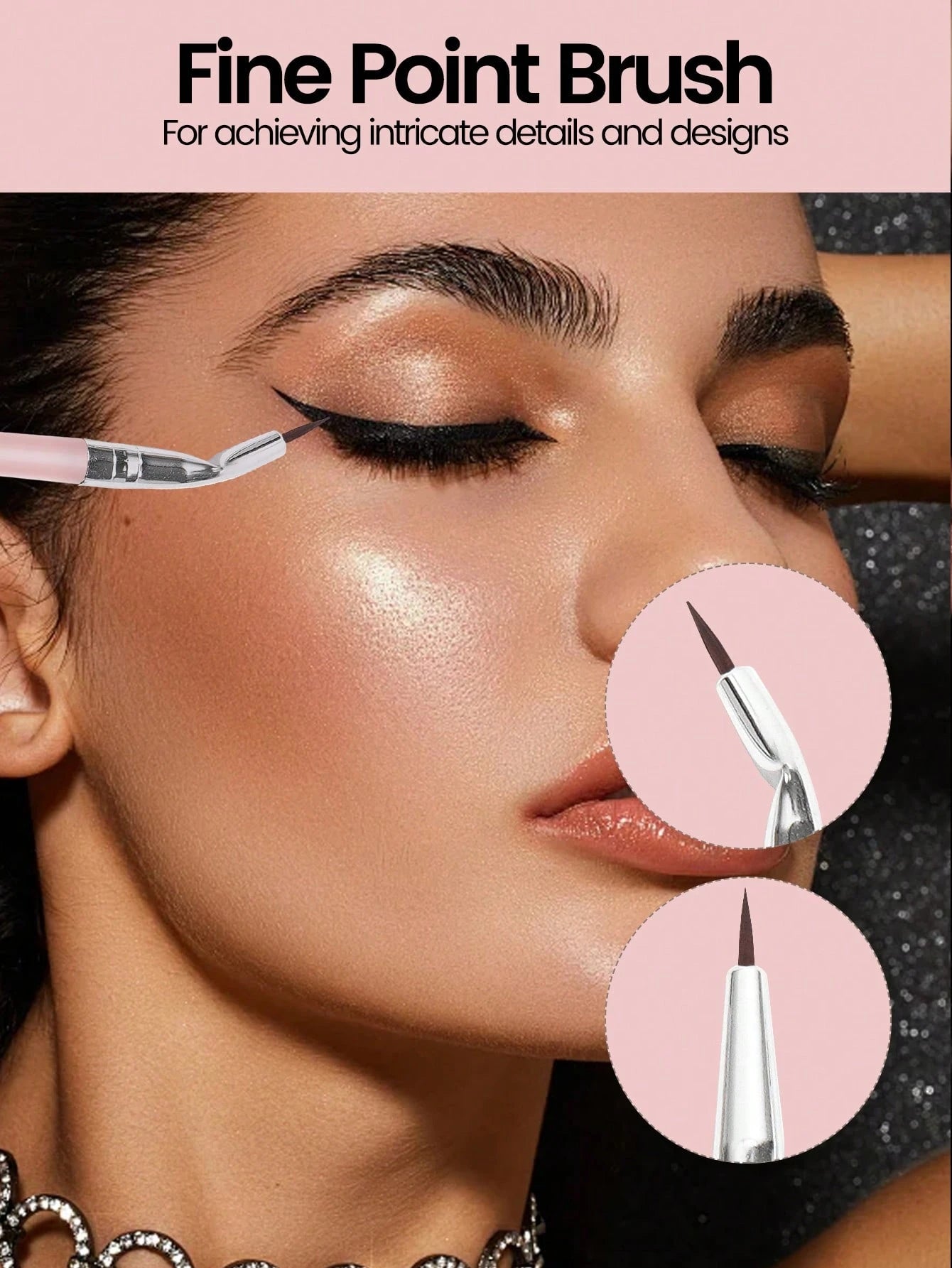 MAANGE 4pcs Professional Eye Makeup Brush Set, Includes Eyeshadow Brush, Eyebrow Brush And Eyeliner Brush, Made Of Soft Fiber Material, Portable And Ideal For Travel Makeup. The Set Includes Various M