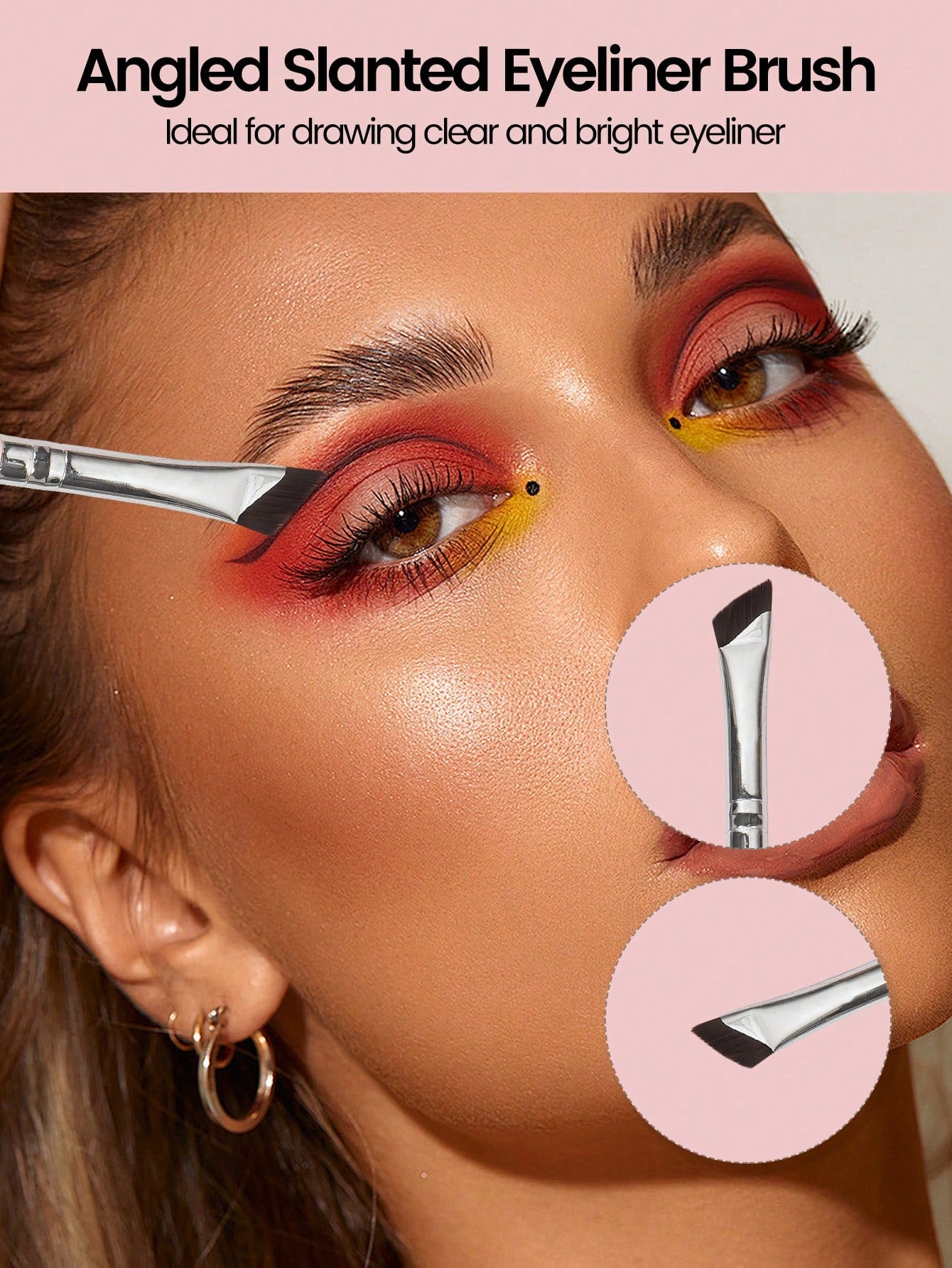 MAANGE 4pcs Professional Eye Makeup Brush Set, Includes Eyeshadow Brush, Eyebrow Brush And Eyeliner Brush, Made Of Soft Fiber Material, Portable And Ideal For Travel Makeup. The Set Includes Various M