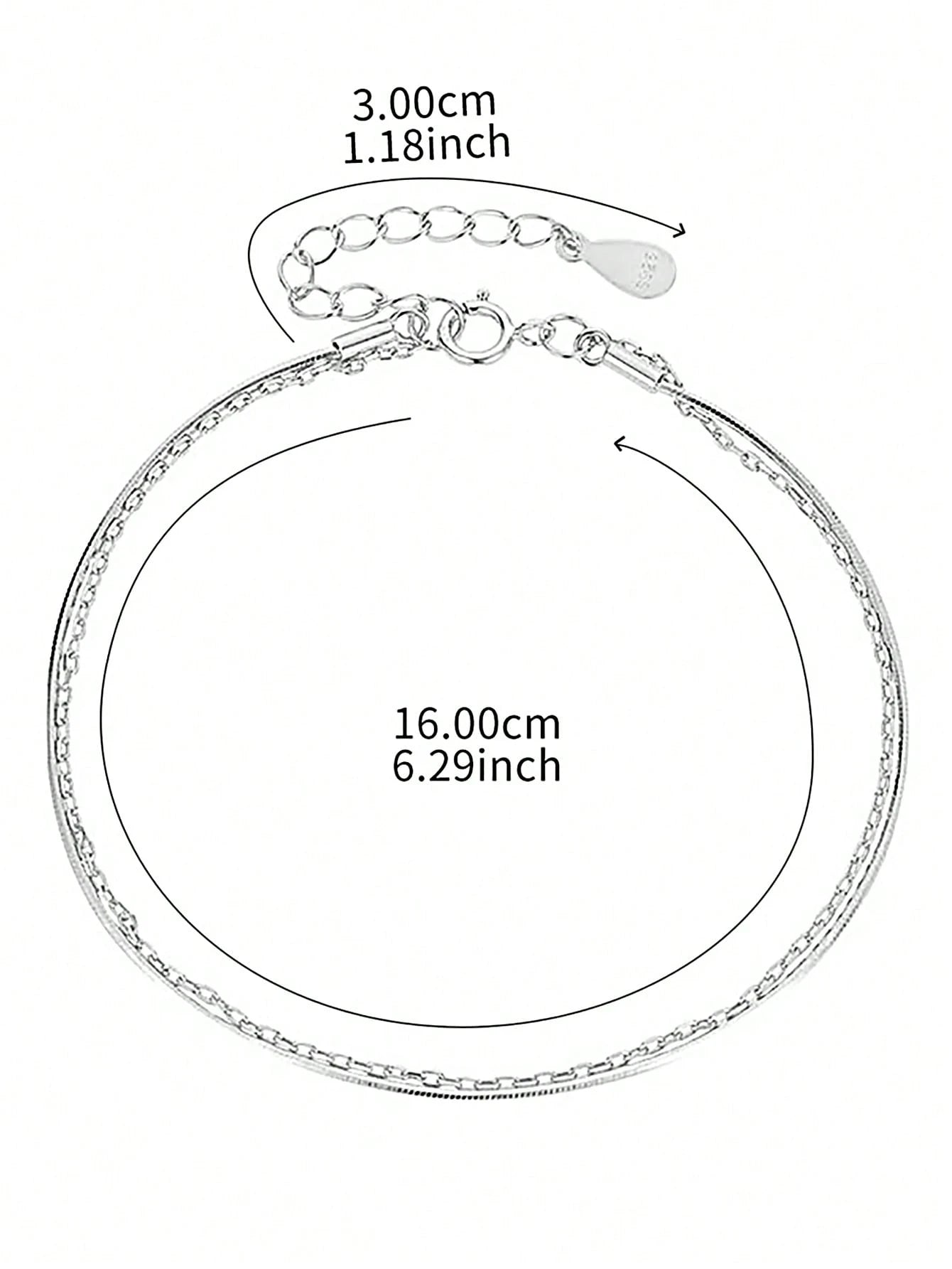 MADEONE 1pc Minimalist Double-Layer Silver Chain Bracelet, Exquisite Jewelry, Gift For Women