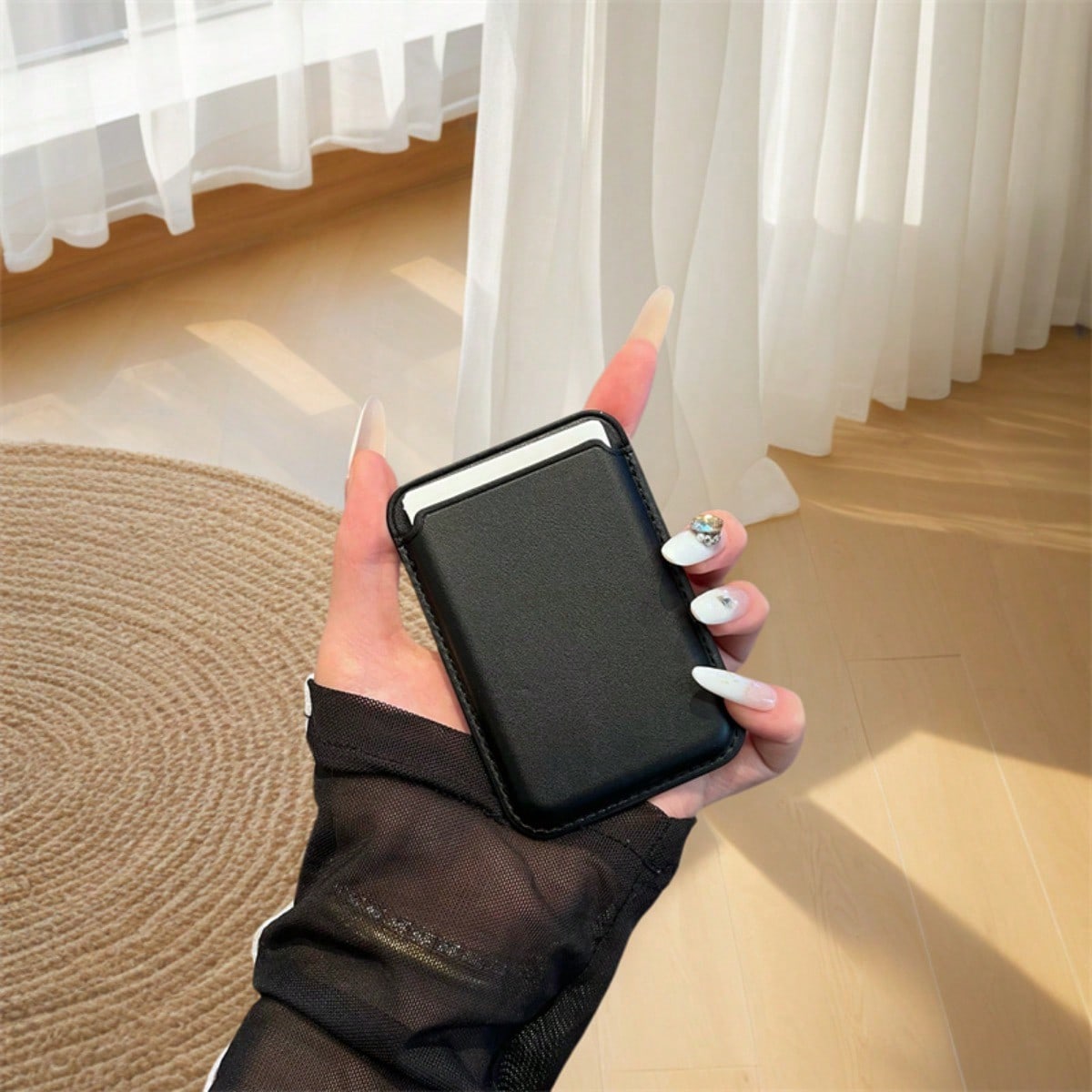 Magnetic Multi-Function Phone Holder And Card Holder, Ultra-Thin Genuine Leather PU Design- Strong Magnetic Wallet For IPhone 16/15/14/12, Adjustable Holder With 5-6 Card Slots, Perfect For Daily Use