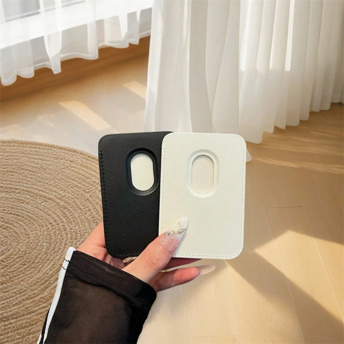 Magnetic Multi-Function Phone Holder And Card Holder, Ultra-Thin Genuine Leather PU Design- Strong Magnetic Wallet For IPhone 16/15/14/12, Adjustable Holder With 5-6 Card Slots, Perfect For Daily Use