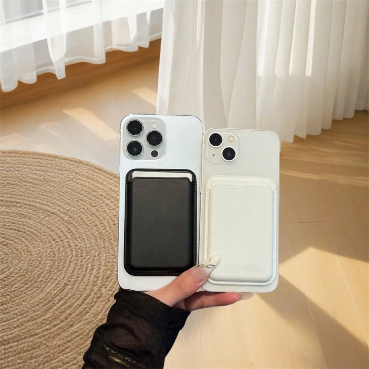 Magnetic Multi-Function Phone Holder And Card Holder, Ultra-Thin Genuine Leather PU Design- Strong Magnetic Wallet For IPhone 16/15/14/12, Adjustable Holder With 5-6 Card Slots, Perfect For Daily Use