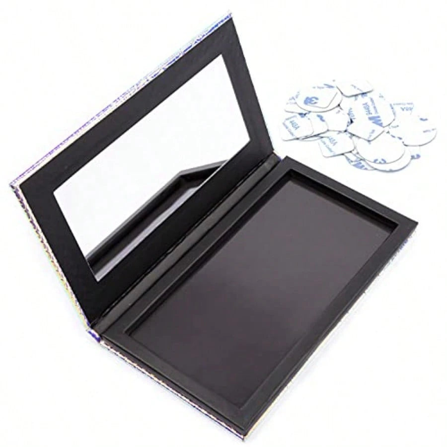 Magnetic Palette Mermaid Empty Makeup Palette With Mirror And 20Pcs Adhesive Empty Palette Metal Stickers For Eyeshadow Lipstick Blush Powder