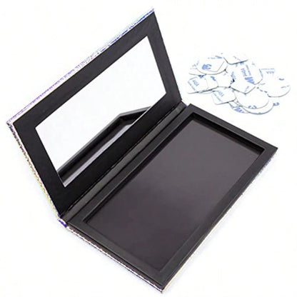 Magnetic Palette Mermaid Empty Makeup Palette With Mirror And 20Pcs Adhesive Empty Palette Metal Stickers For Eyeshadow Lipstick Blush Powder