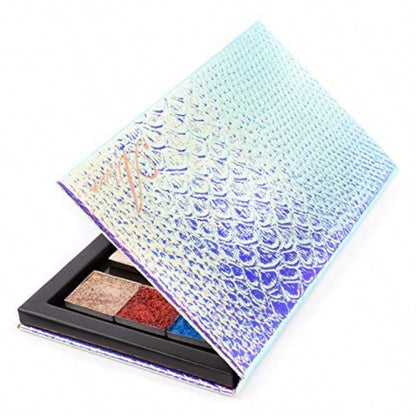 Magnetic Palette Mermaid Empty Makeup Palette With Mirror And 20Pcs Adhesive Empty Palette Metal Stickers For Eyeshadow Lipstick Blush Powder