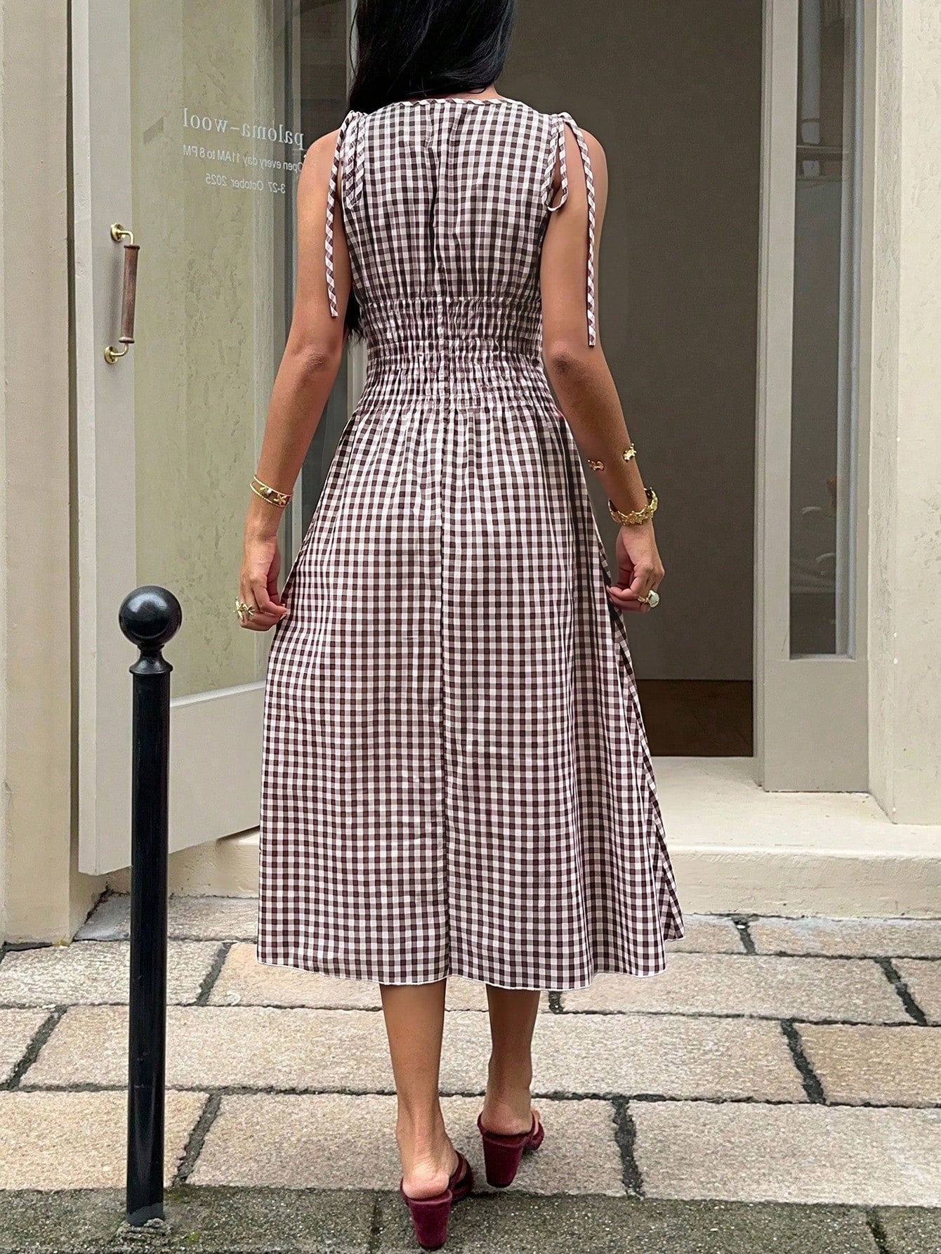 MainGRL Coffee Brown Regular Casual Vacation Party Versatile Mid-Length Dress For Women,Summer Dresses For Women