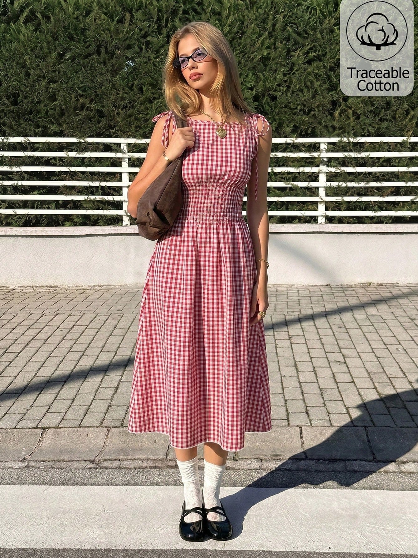 MainGRL Coffee Brown Regular Casual Vacation Party Versatile Mid-Length Dress For Women,Summer Dresses For Women