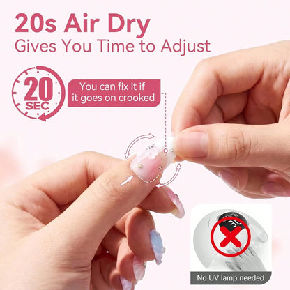 Makartt Press On Nail Glue And Remover Kit, 10g Semi-Solid Glue Air Dry In 20s With Adjustable Time For Beginners, 15ML Acetone-Free Debonder With Jojoba Oil For Press-On DIY Users, No UV Lamp Needed
