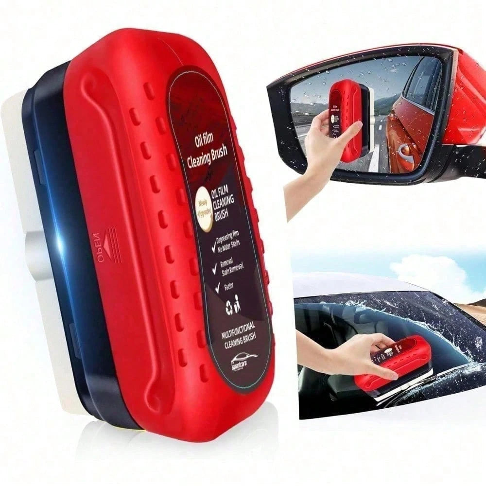 Make Your Windshield Crystal Clear With This Car Glass Cleaning Brush For Oil Film Removal Interior And Exterior Auto Glass Red, Windshield Cleaner, Auto Glass Brush, Car Detailing Tool, Cleaning Acce
