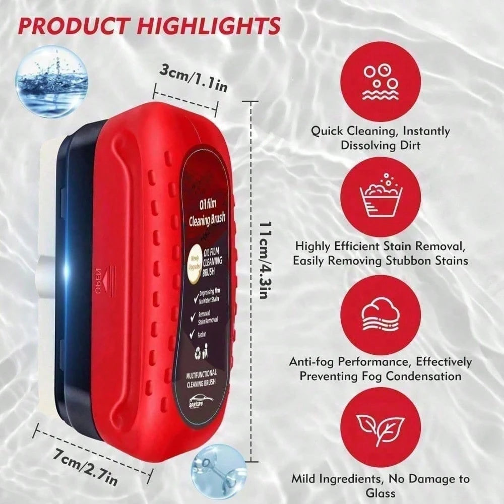 Make Your Windshield Crystal Clear With This Car Glass Cleaning Brush For Oil Film Removal Interior And Exterior Auto Glass Red, Windshield Cleaner, Auto Glass Brush, Car Detailing Tool, Cleaning Acce