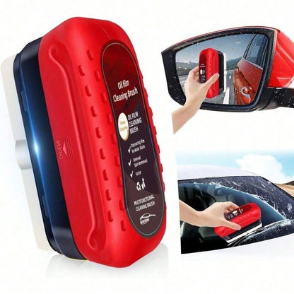 Make Your Windshield Crystal Clear With This Car Glass Cleaning Brush For Oil Film Removal Interior And Exterior Auto Glass Red, Windshield Cleaner, Auto Glass Brush, Car Detailing Tool, Cleaning Acce