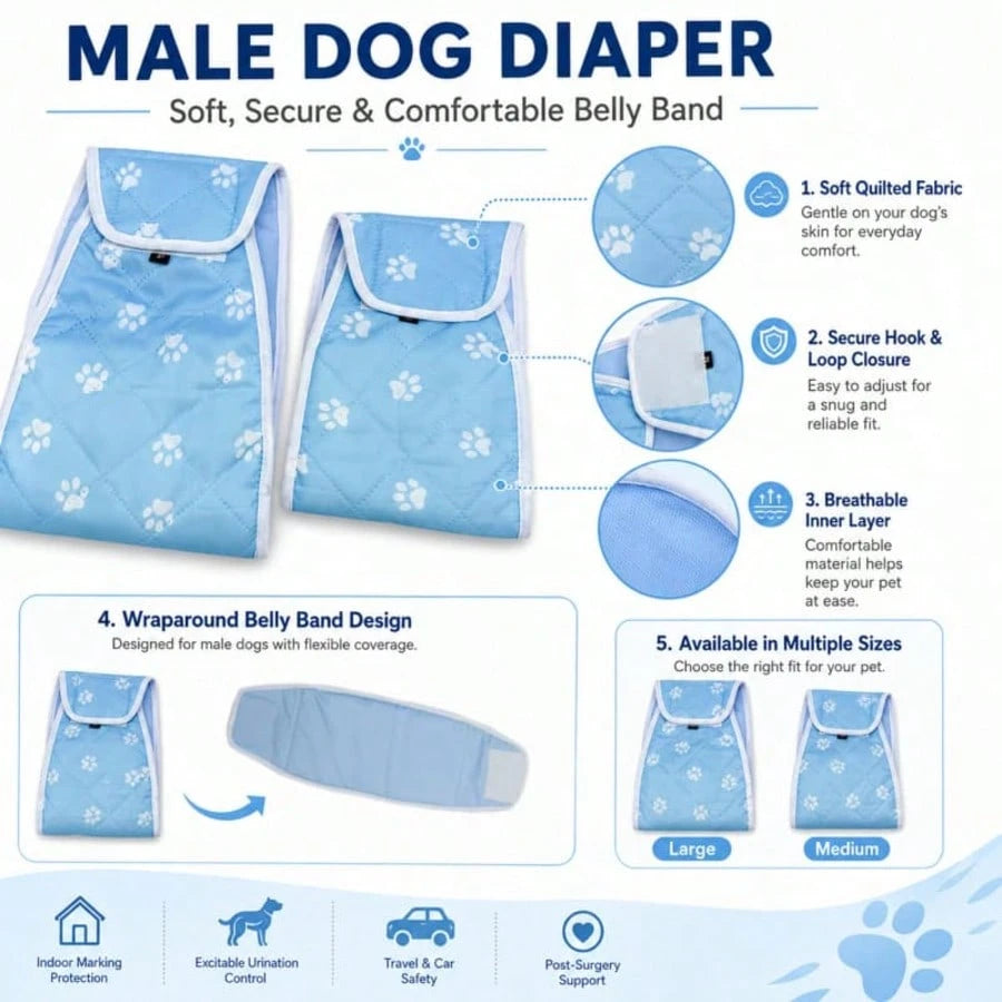 Male Dog Polite Washable Anti-Leak Diaper Shorts For Bichon Small Dogs, Leak-Proof Dog Sanitary Pants