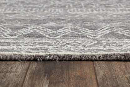 Mallorca Grey Area Rugs MRC-01 Grey 6 Sizes Hand Hooked Wool