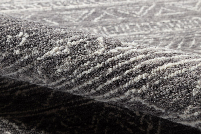 Mallorca Grey Area Rugs MRC-01 Grey 6 Sizes Hand Hooked Wool