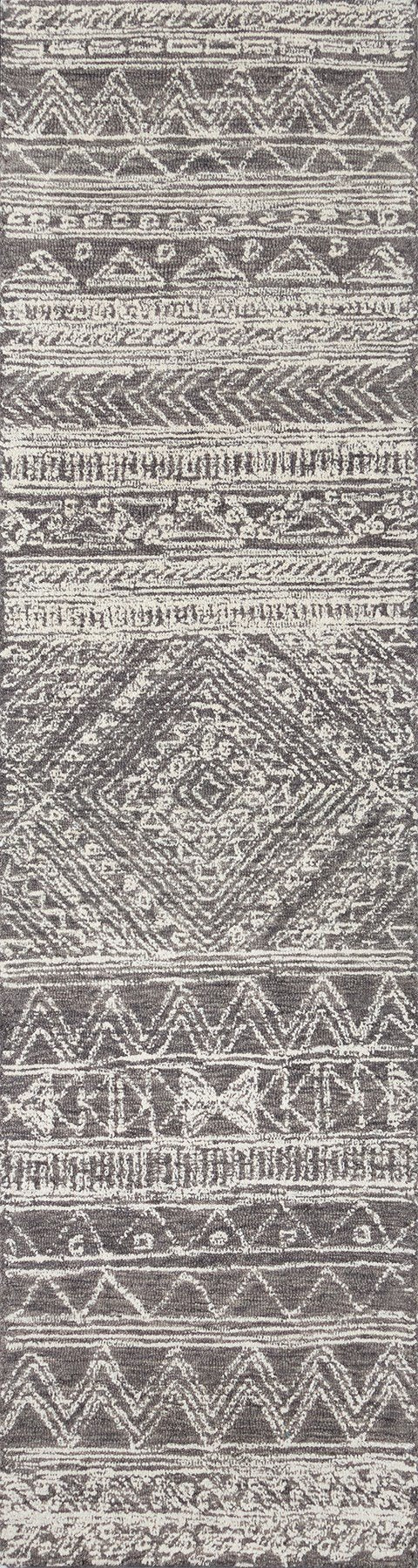 Mallorca Grey Area Rugs MRC-01 Grey 6 Sizes Hand Hooked Wool