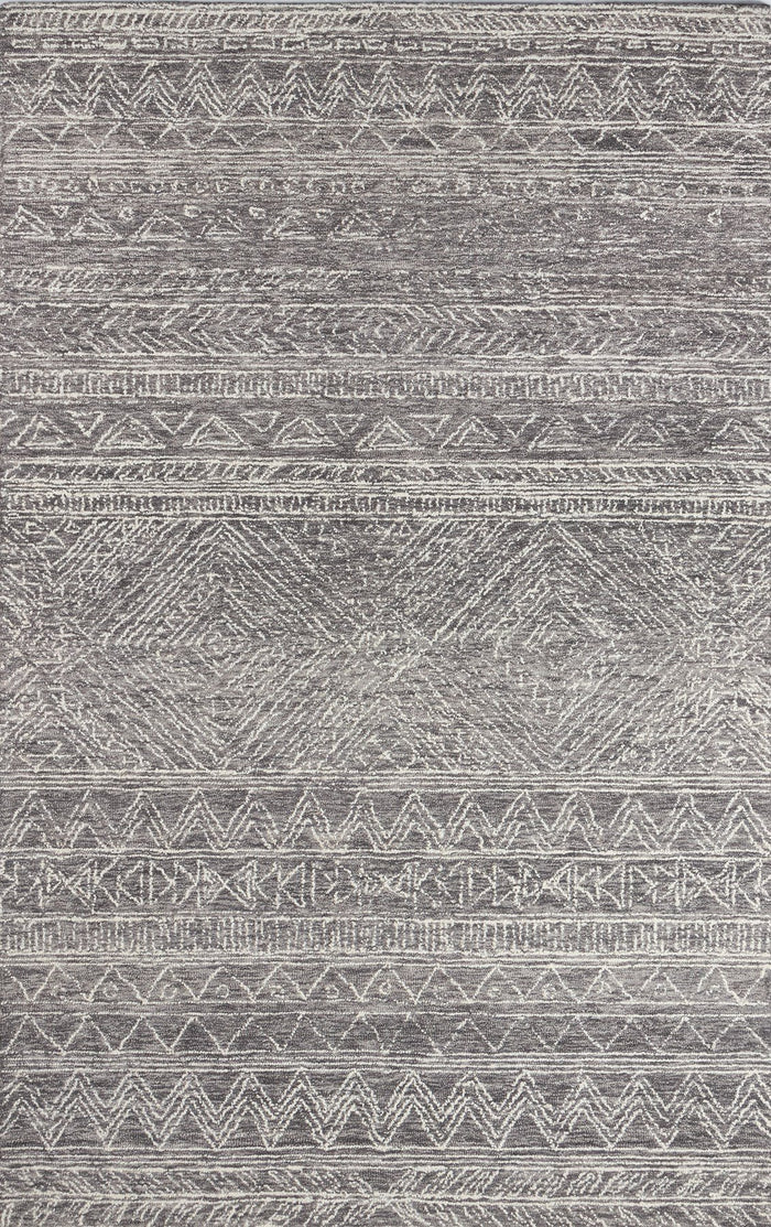 Mallorca Grey Area Rugs MRC-01 Grey 6 Sizes Hand Hooked Wool