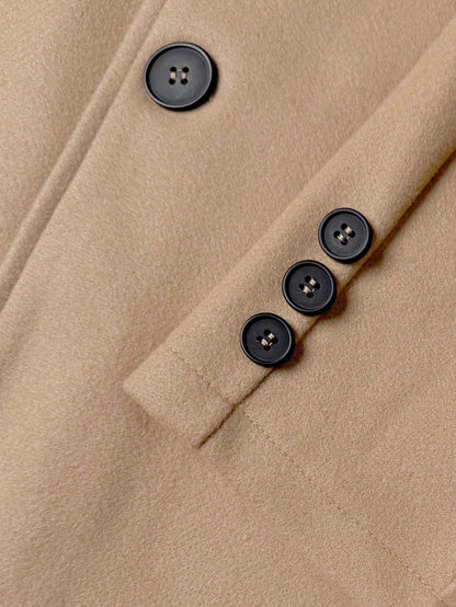 Manfinity Mode Men's Minimalist Button Long Sleeve Overcoat, Fashionable And Versatile