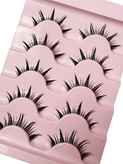 Manga Lashes Wet Look Thai Style Anime Cosplay False Eyelashes 18mm Spiky Thick Dramatic Doll Lashes Japanese Korean Lashes 10Pairs