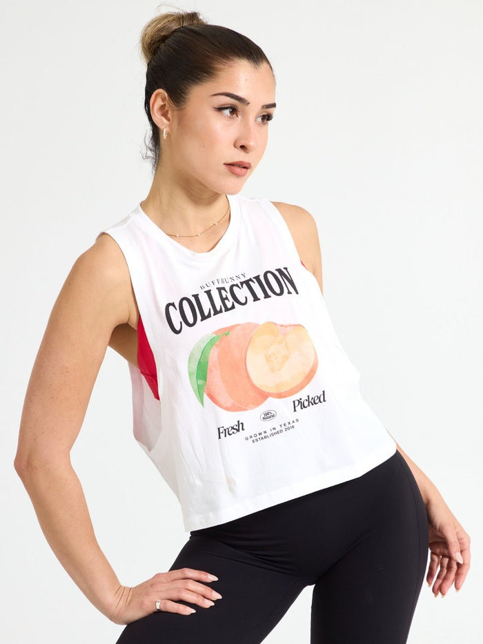 Market Crop Tank - White
