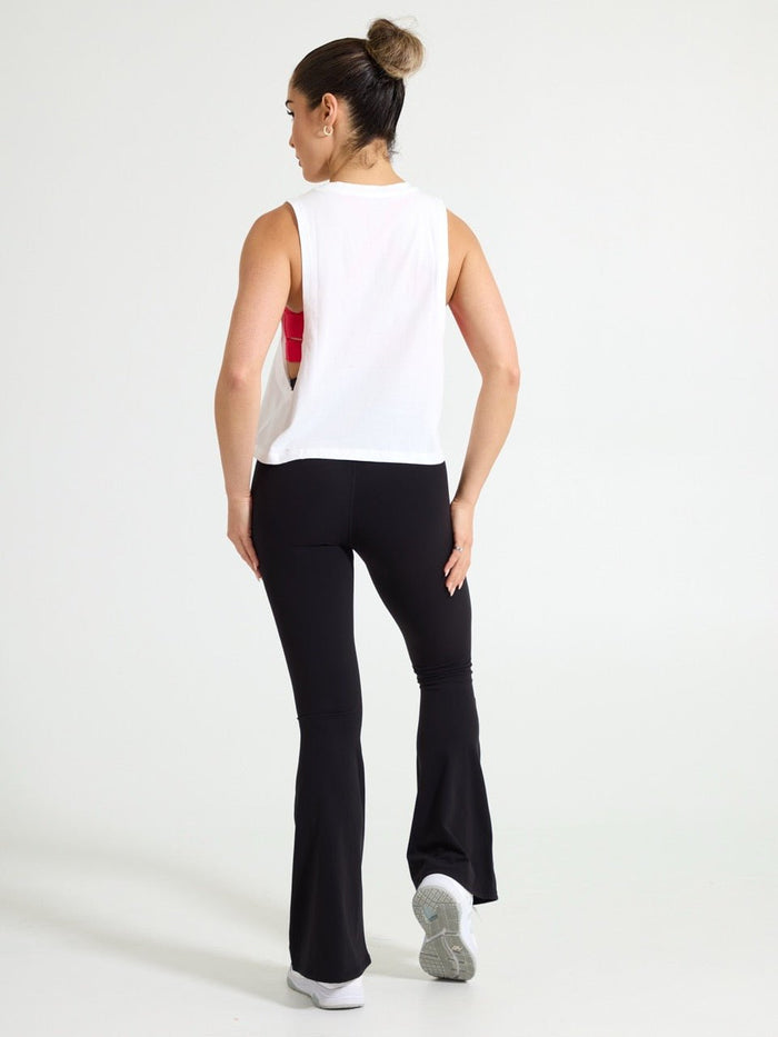 Market Crop Tank - White