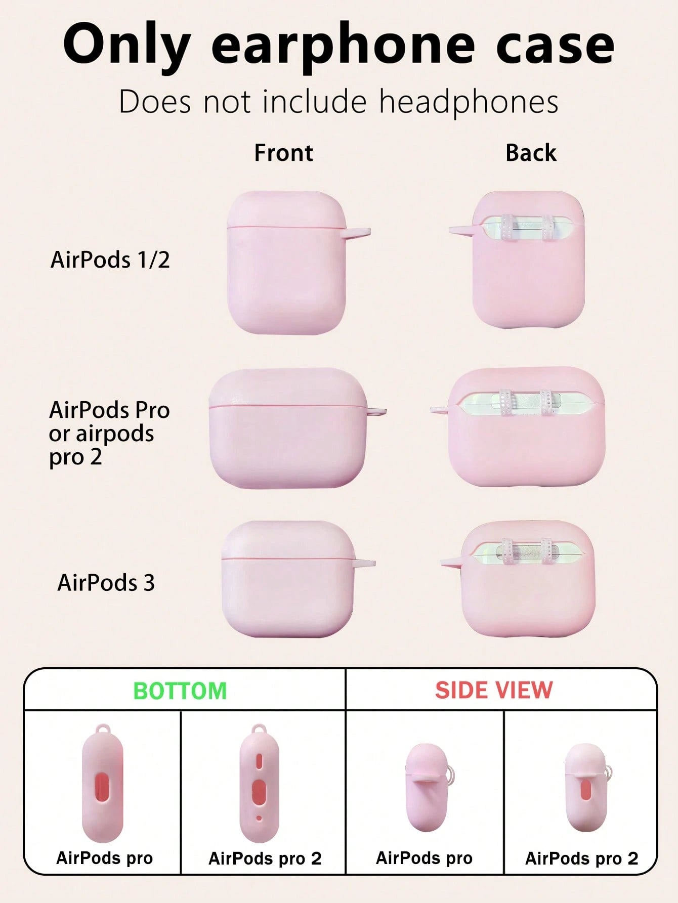 Matte Pink Earbud Case Compatible With Apple, Bluetooth Headphones Protection Case Compatible With Earbud Case, Headphones, Earbud Pro 3 Case, Earbud Pro (2nd Generation), Earbud 3, Earbud Pro, Earbu