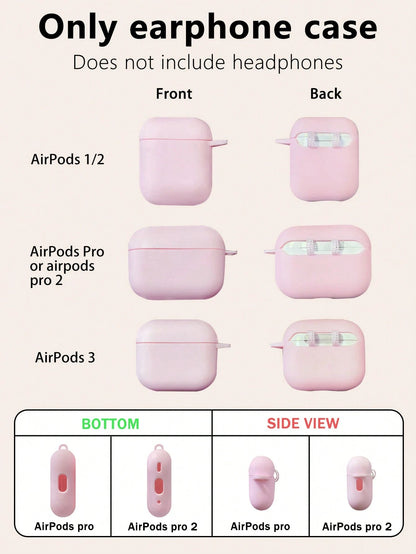 Matte Pink Earbud Case Compatible With Apple, Bluetooth Headphones Protection Case Compatible With Earbud Case, Headphones, Earbud Pro 3 Case, Earbud Pro (2nd Generation), Earbud 3, Earbud Pro, Earbu