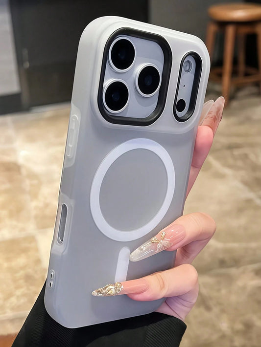 Matte Solid Color Minimalist Magnetic Phone Case, Compatible With IPhone 17/17Air/17Pro/17ProMax/16/16Pro/16ProMax/16Plus/15/14/13/12/11 Pro Max, Supports Wireless Charging, Soft Silicone Back Cover