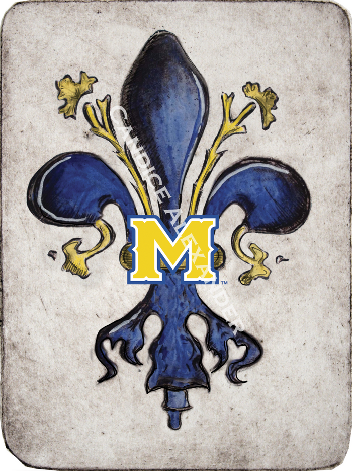 McNeese Fleur de Lis art by Candice Alexander, Fleur de Lis Artist Fleur De Lis art by Candice Alexander, Louisiana Artist
