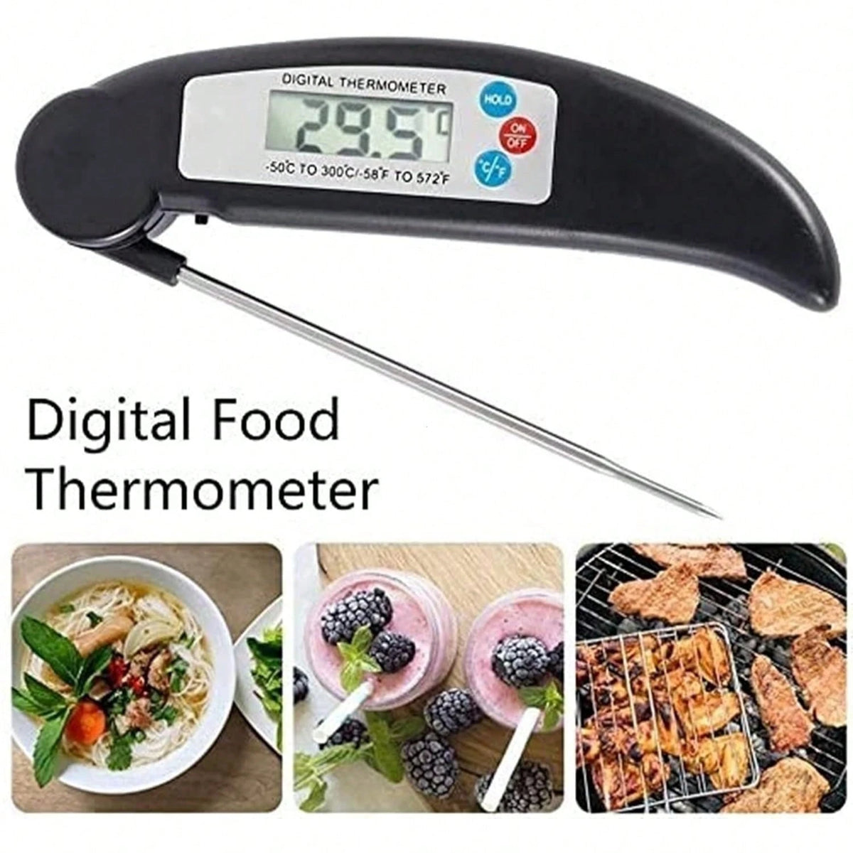 Meat Thermometer Digital, Instant Read Meat ThermometerI For Grill And Cooking, Waterproof Food Thermometer For Kitchen And Outside, BBQ, Turkey, Candy, Liquids, Beef