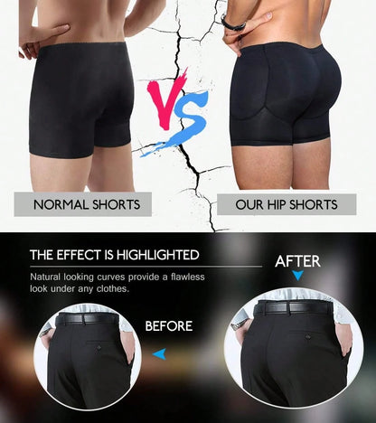 Men Padded Underwear Men Butt Lifter Hip Enhancer Briefs Boxers Shorts Booty Shaper Pants With Removable Padded