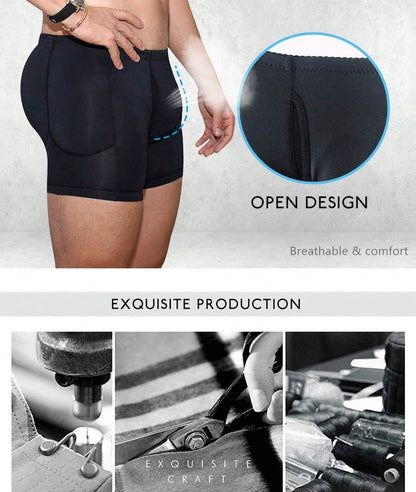 Men Padded Underwear Men Butt Lifter Hip Enhancer Briefs Boxers Shorts Booty Shaper Pants With Removable Padded