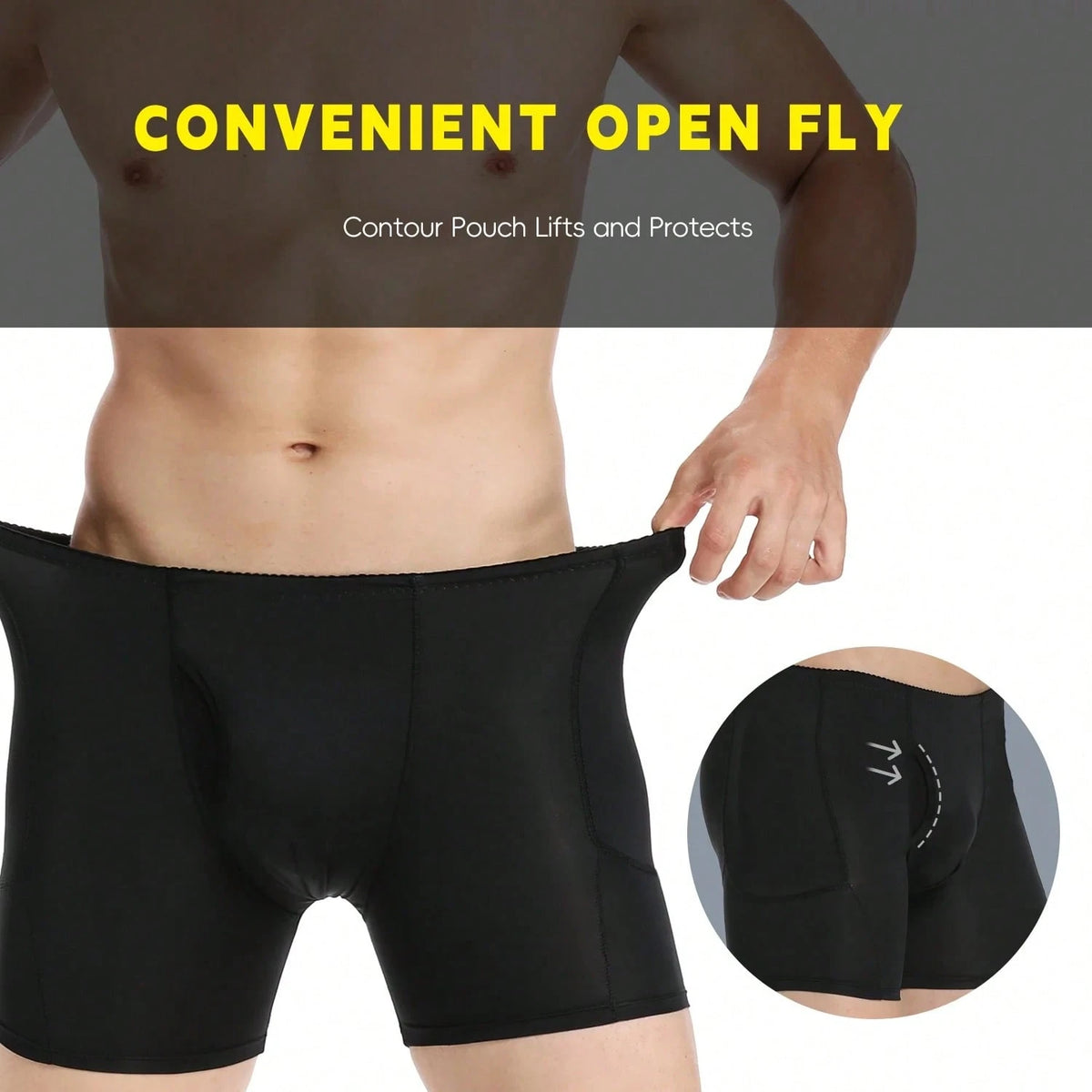 Men Padded Underwear Men Butt Lifter Hip Enhancer Briefs Boxers Shorts Booty Shaper Pants With Removable Padded