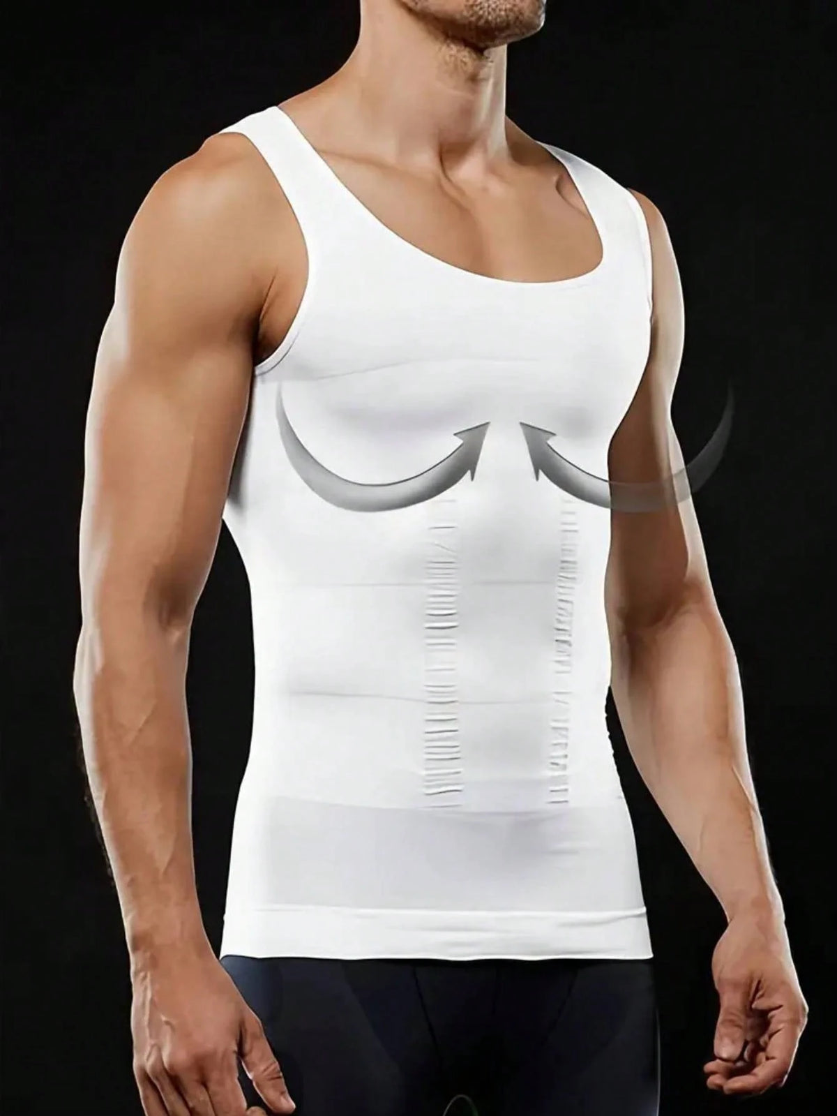 Men's Breathable Body Shaper Vest With Chest Compression & Tummy Control For Fitness And Sports