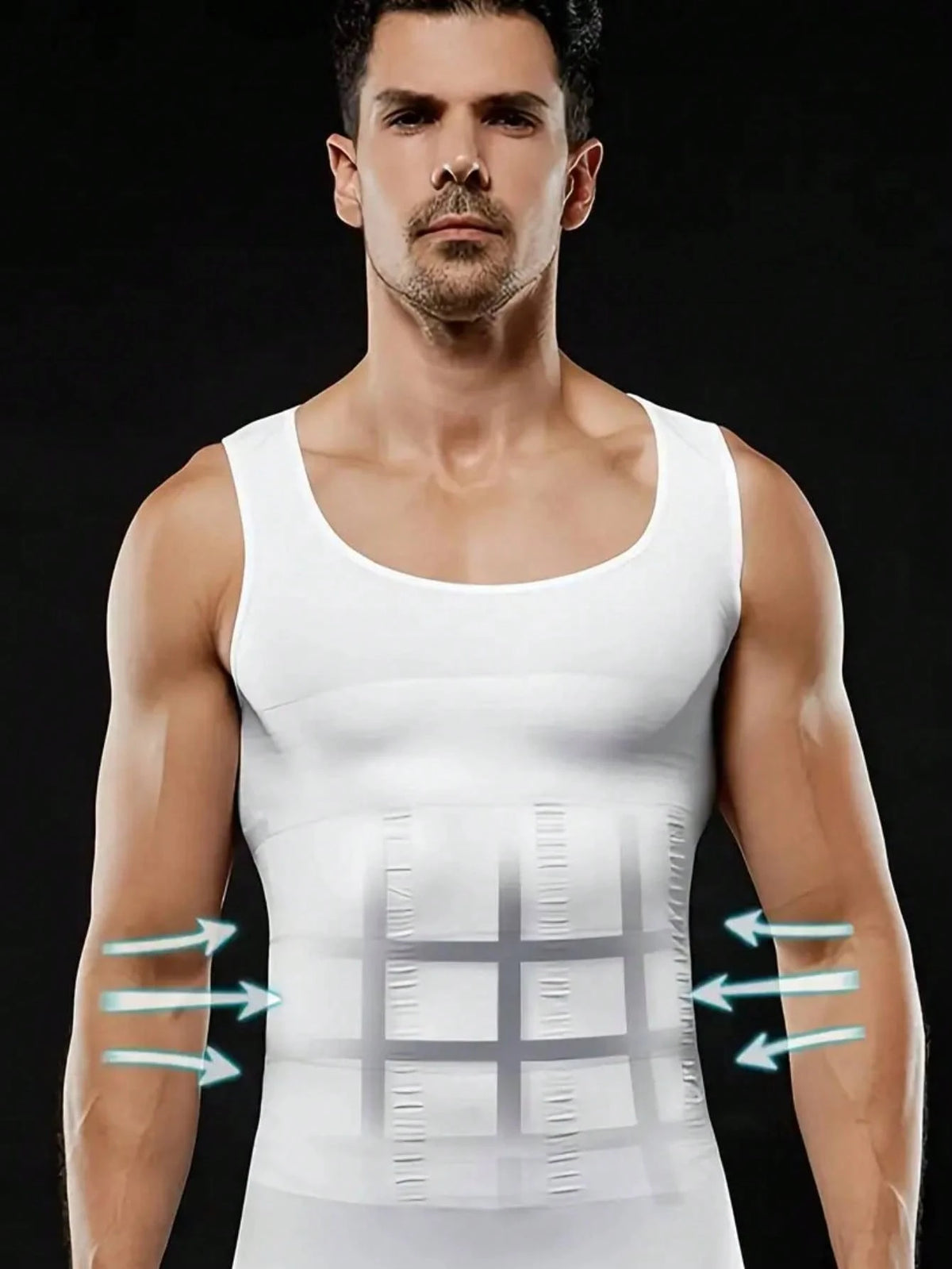 Men's Breathable Body Shaper Vest With Chest Compression & Tummy Control For Fitness And Sports
