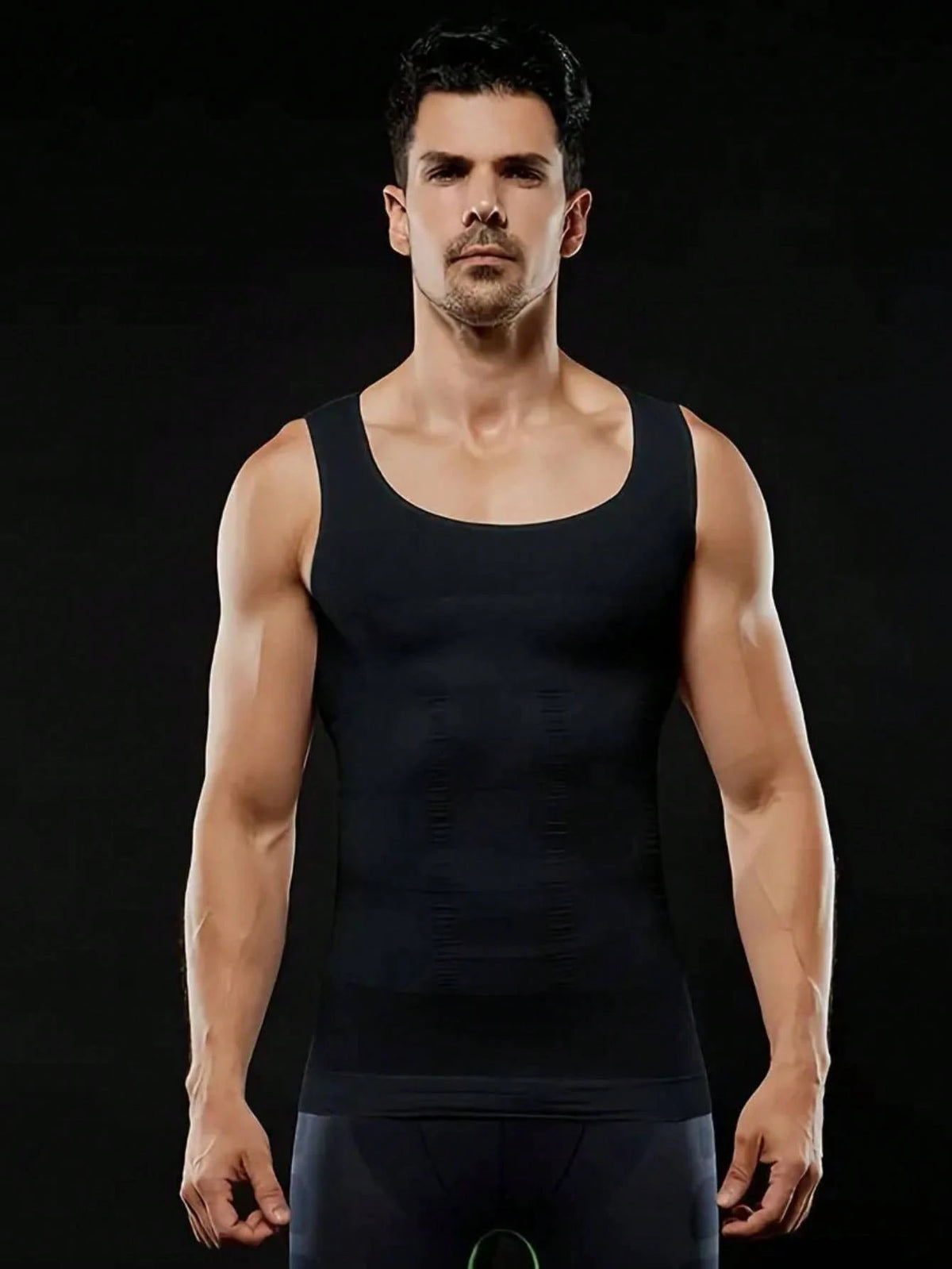 Men's Breathable Body Shaper Vest With Chest Compression & Tummy Control For Fitness And Sports