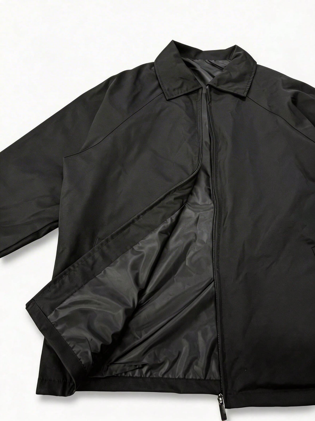 Men's Casual Solid Color Coach Jacket, Fashionable Versatile Collared Lightweight Jacket For Autumn
