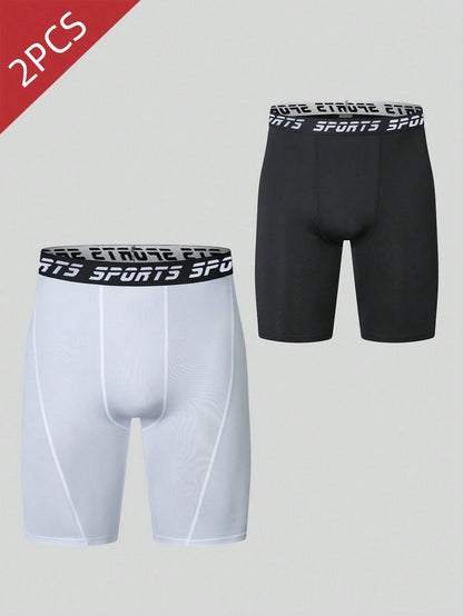 Men's Compression Quick Dry Sports Running Training Tight Shorts Underwear, Moisture Wicking Elastic Fitness Shorts