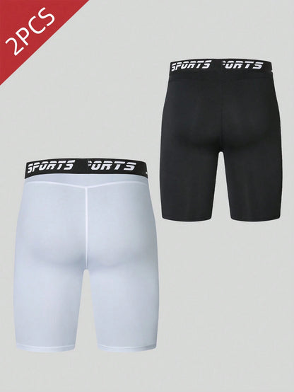 Men's Compression Quick Dry Sports Running Training Tight Shorts Underwear, Moisture Wicking Elastic Fitness Shorts