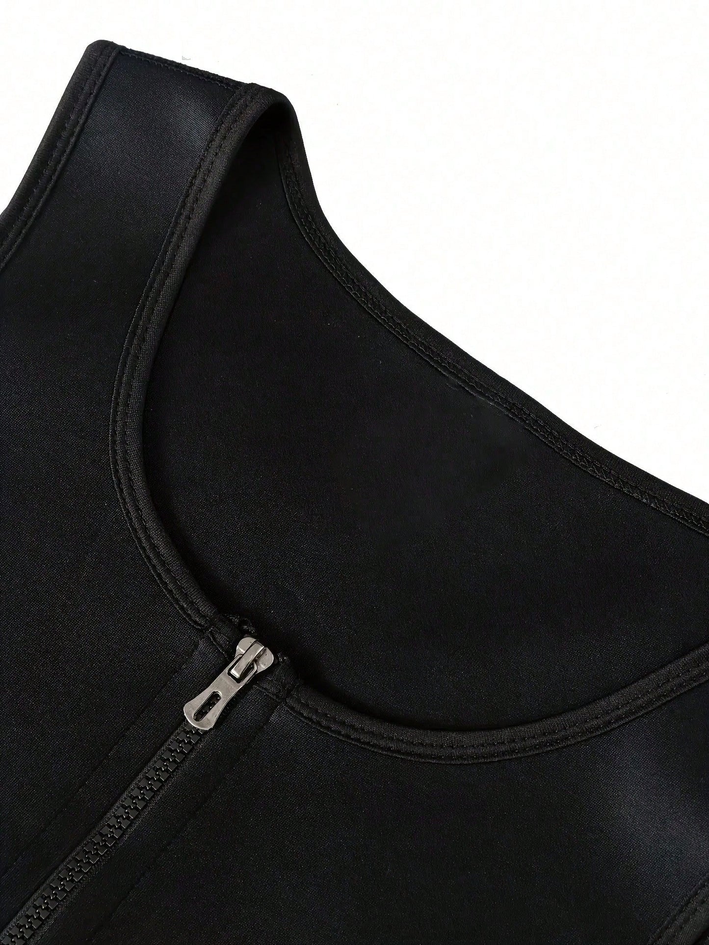 Men's Double Waist Cinch Shapewear Zipper Closure Abdominal And Bust Support Vest Gym Sweat-Proof Body Shaper Sculpting Belly Fat