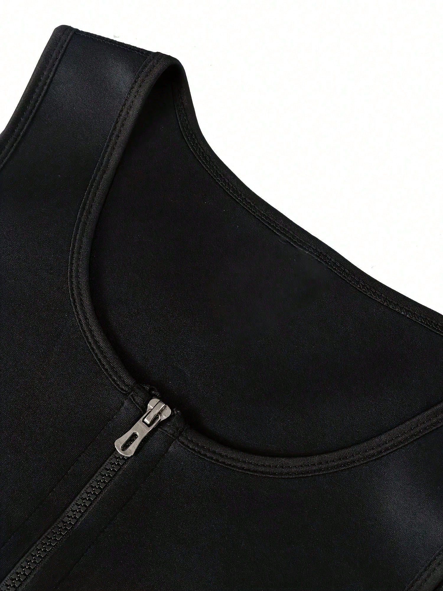 Men's Double Waist Cinch Shapewear Zipper Closure Abdominal And Bust Support Vest Gym Sweat-Proof Body Shaper Sculpting Belly Fat