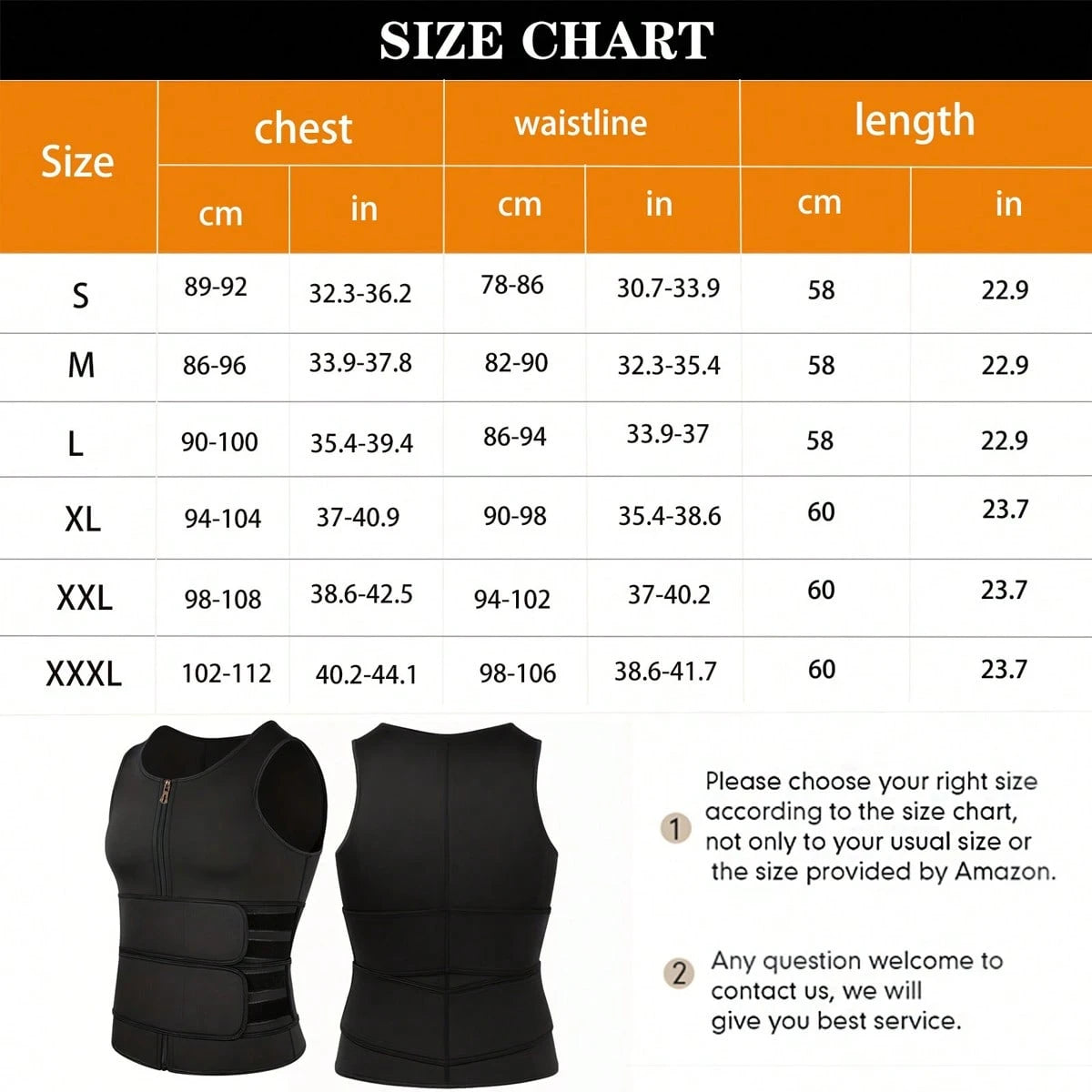 Men's Double Waist Cinch Shapewear Zipper Closure Abdominal And Bust Support Vest Gym Sweat-Proof Body Shaper Sculpting Belly Fat