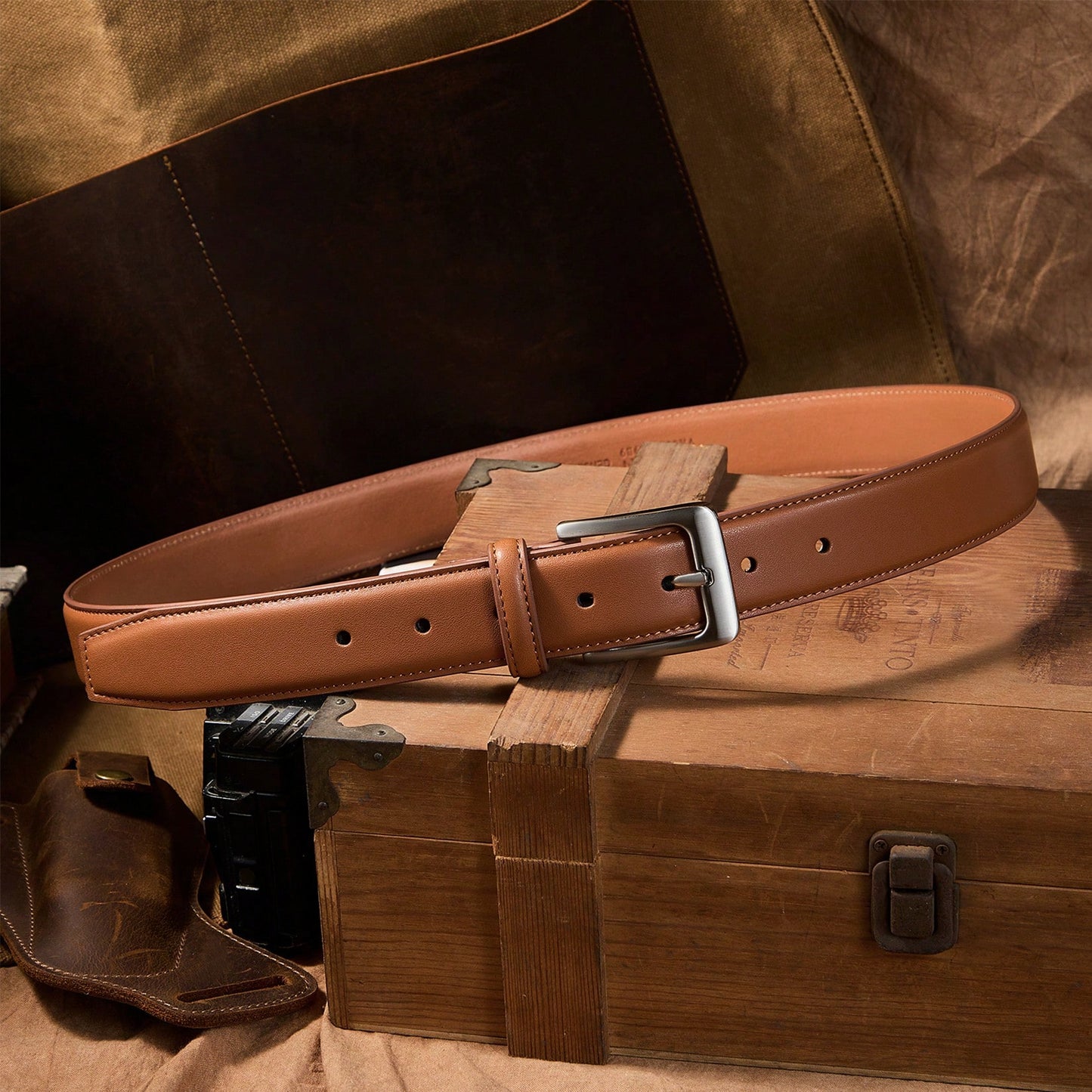 Men's Genuine Leather Dress Belts,Handmade,Adjustable,Durable,Suitable For Work, Business, And Leisure,With A Gift Box