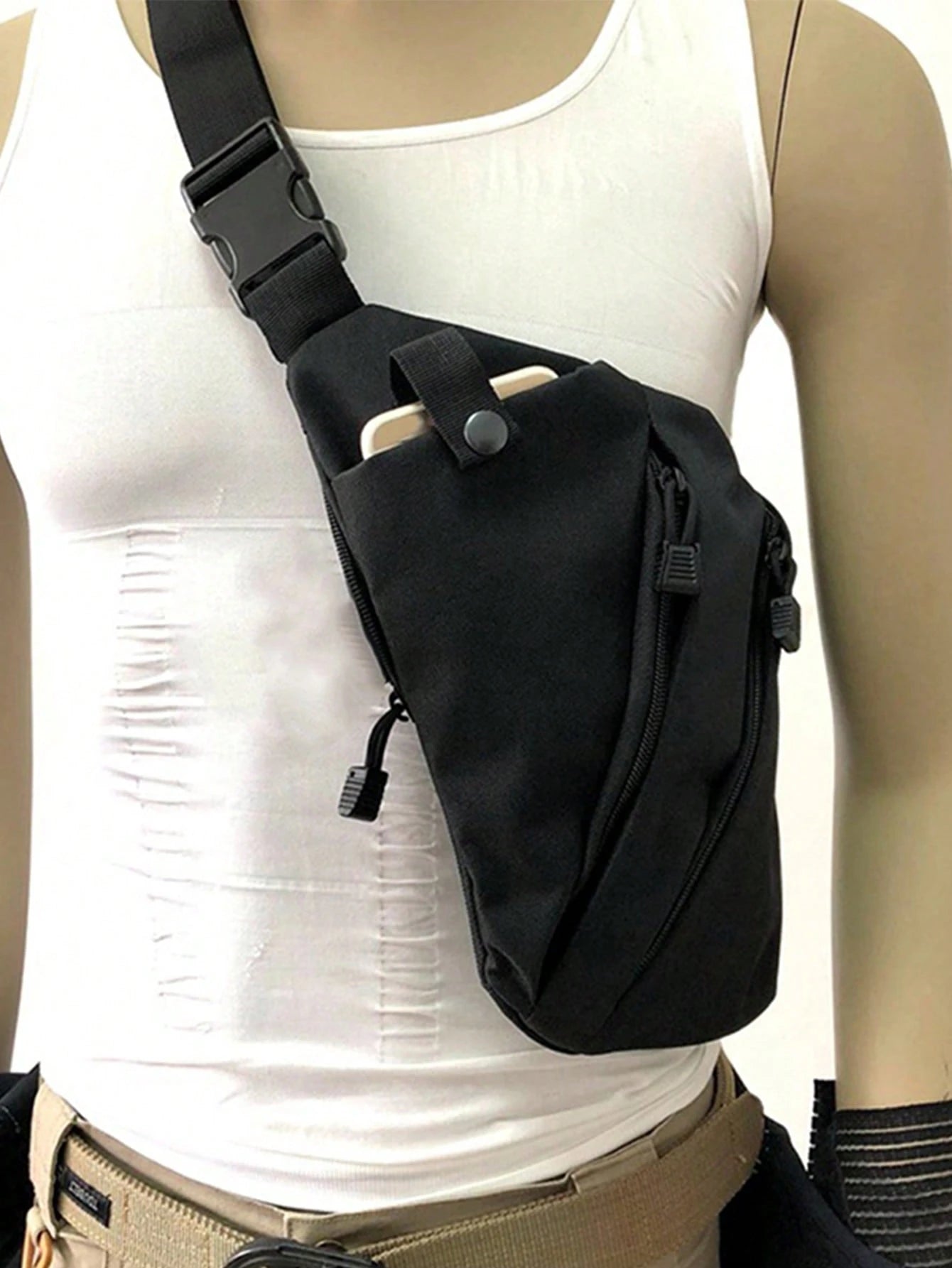 Men's Outdoor Chest Bag, Multi-Functional Cycling Crossbody Bag, Hiking Sling Bag