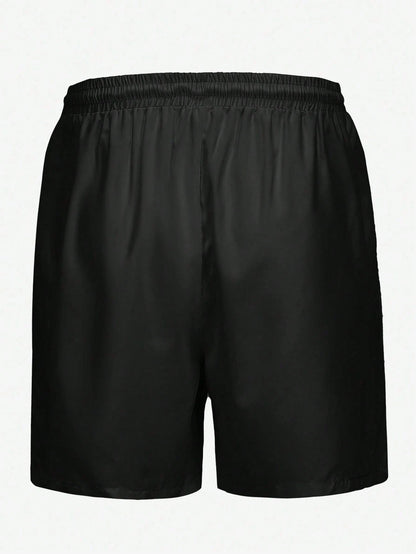 Men's Plus Size Flag Print Unlined Drawstring Elastic Waist Side Pocket Casual Vacation Beach Shorts