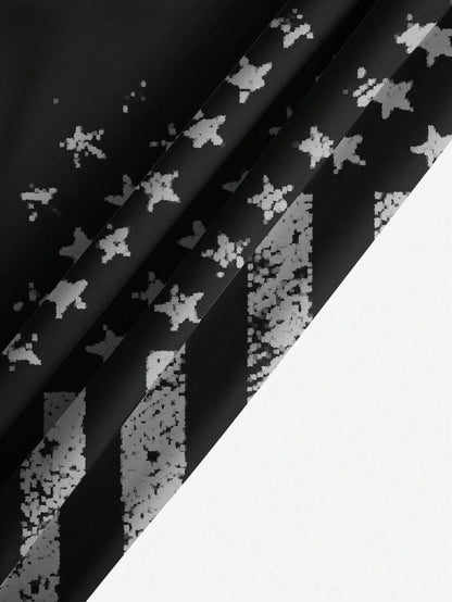 Men's Plus Size Flag Print Unlined Drawstring Elastic Waist Side Pocket Casual Vacation Beach Shorts