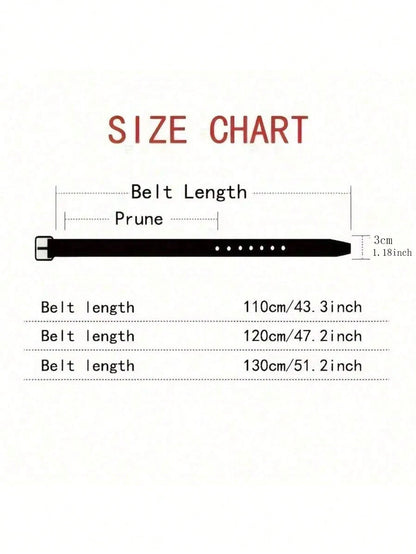 Men's Wide Stitched Metal Buckle Belt, Suitable For S Size And Trousers- Minimalist Cool Sports Casual, Retro Style, Autumn/Winter Urban Outfit, Classic Christmas Winter Wear, Daily Gift